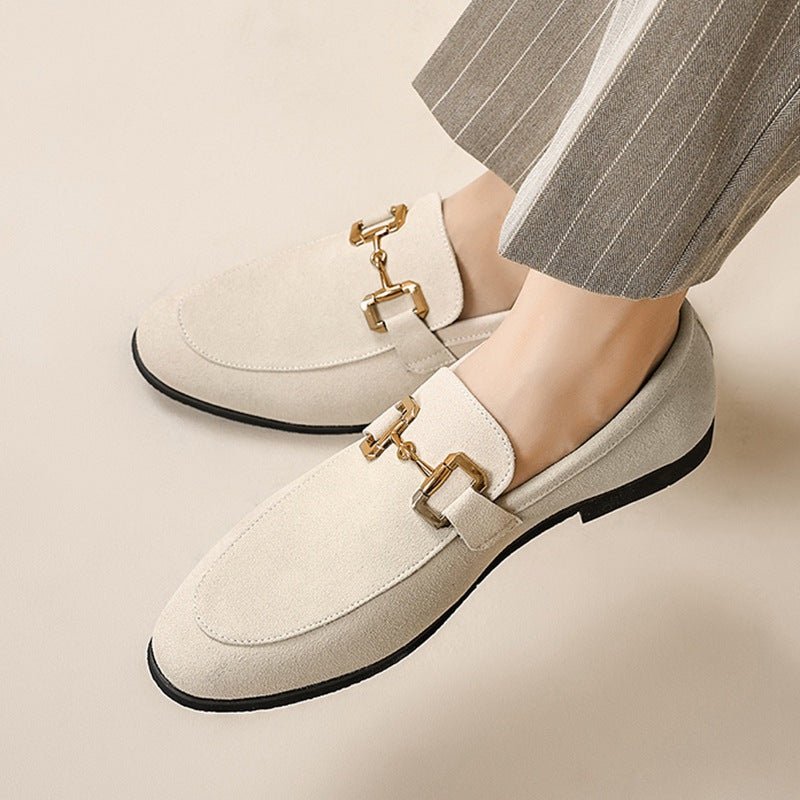 Chaussures en cuir vernies unies pour homme - Bureau décontracté boucle élégante - IVOIRART.COM