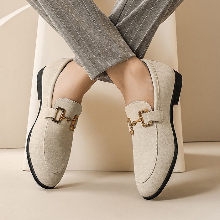 Chaussures en cuir vernies unies pour homme - Bureau décontracté boucle élégante - IVOIRART.COM