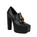 Chaussures femme à talon bloc imprimé serpent, bout carré et talon épais - IVOIRART.COM
