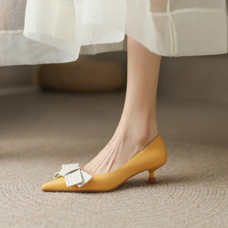 Chaussures Femme Taille Plus en Cuir Véritable Style Rétro Français Noires - IVOIRART.COM