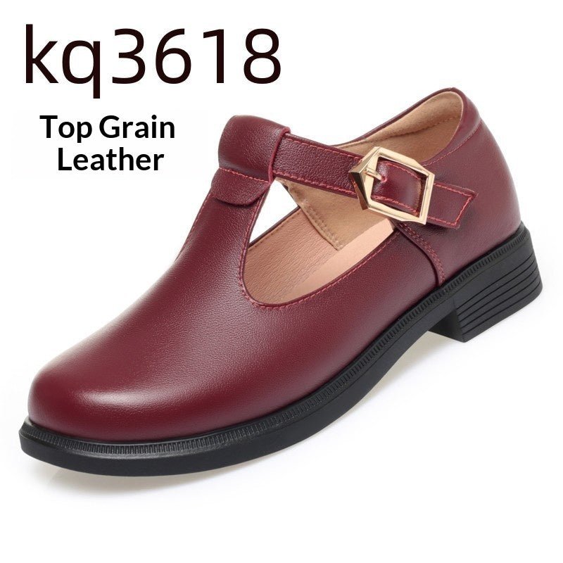 Chaussures femmes grandes tailles cuir pleine fleur style britannique à bout rond disponibles - IVOIRART.COM