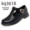 Chaussures femmes grandes tailles cuir pleine fleur style britannique à bout rond disponibles - IVOIRART.COM