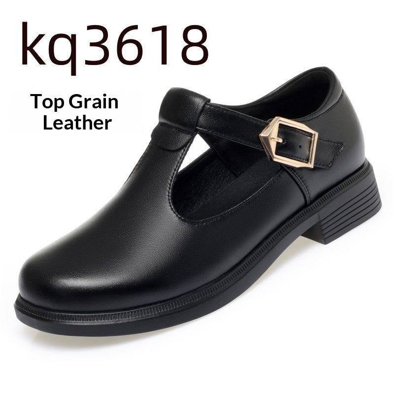 Chaussures femmes grandes tailles cuir pleine fleur style britannique à bout rond disponibles - IVOIRART.COM