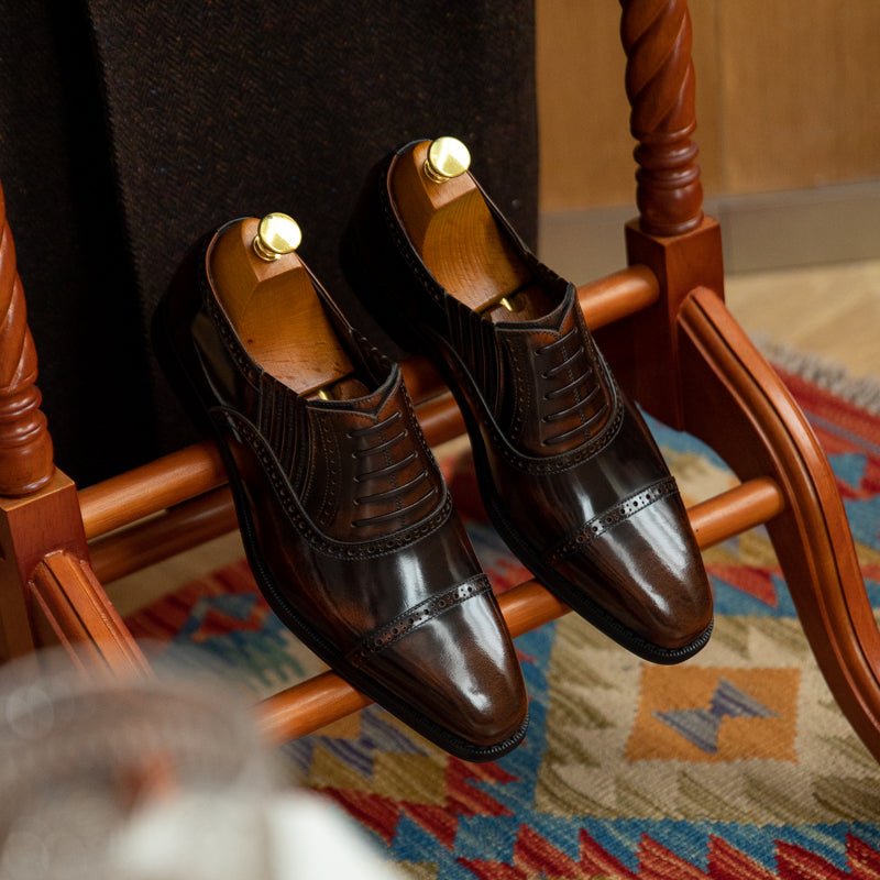 Chaussures formelles homme en cuir pleine fleur — élégantes, robustes, pour ville - IVOIRART.COM