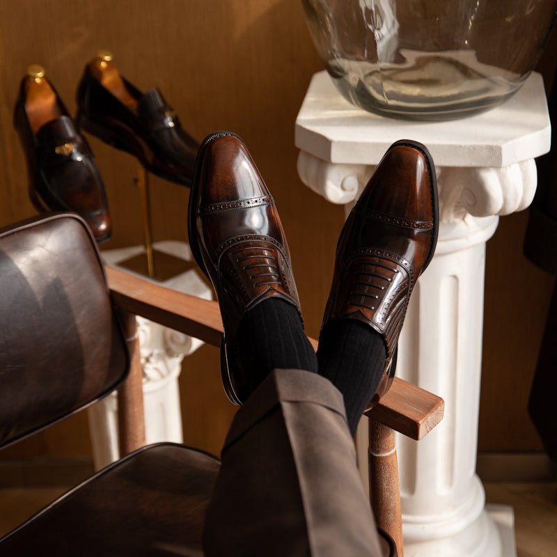 Chaussures formelles homme en cuir pleine fleur — élégantes, robustes, pour ville - IVOIRART.COM