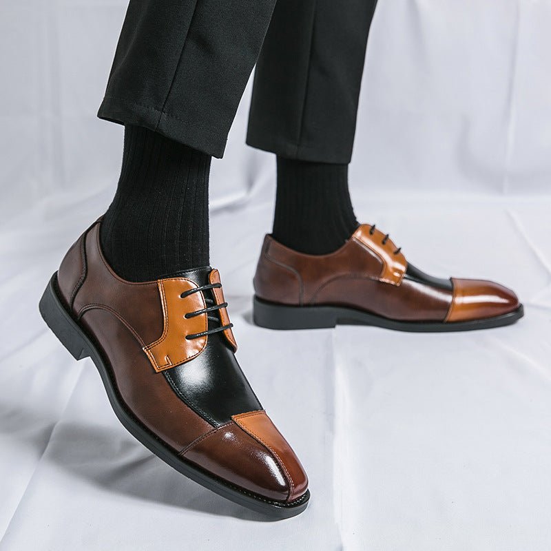 Chaussures habillées en cuir assorties homme - style business semelle caoutchouc - IVOIRART.COM