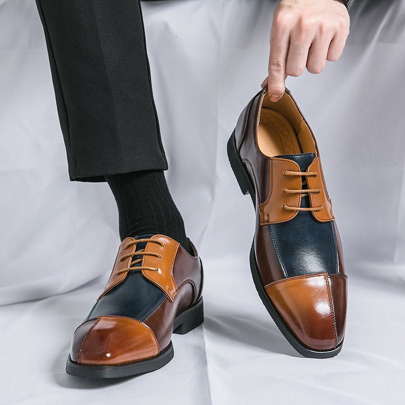 Chaussures habillées en cuir assorties homme - style business semelle caoutchouc - IVOIRART.COM