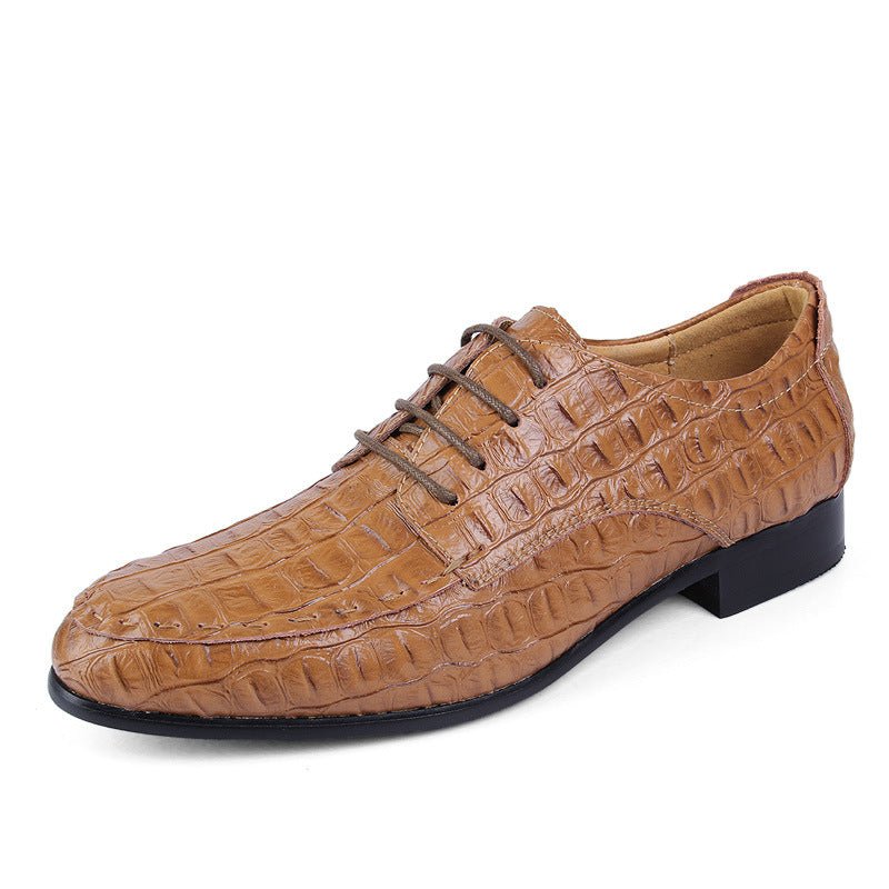 Chaussures habillées homme motif pieuvre automne en cuir grain crocodile élégant - IVOIRART.COM