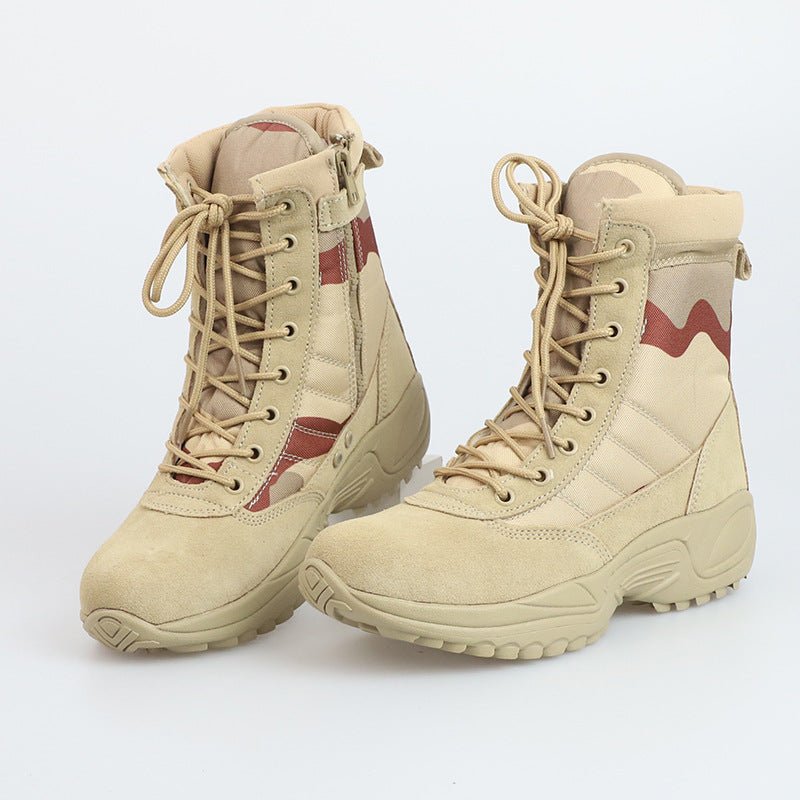 Chaussures hautes d’extérieur camouflage style britannique, résistantes et antidérapantes pour randonnée - IVOIRART.COM
