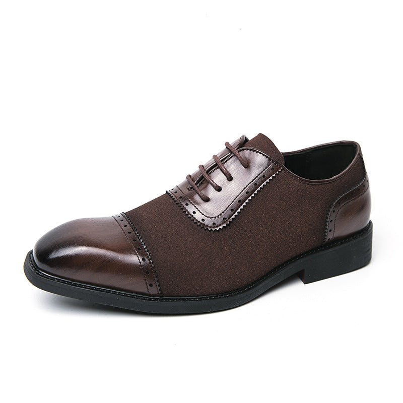 Chaussures homme à semelle épaisse, bout rond surélevé, lacets, cuir businessPro - IVOIRART.COM