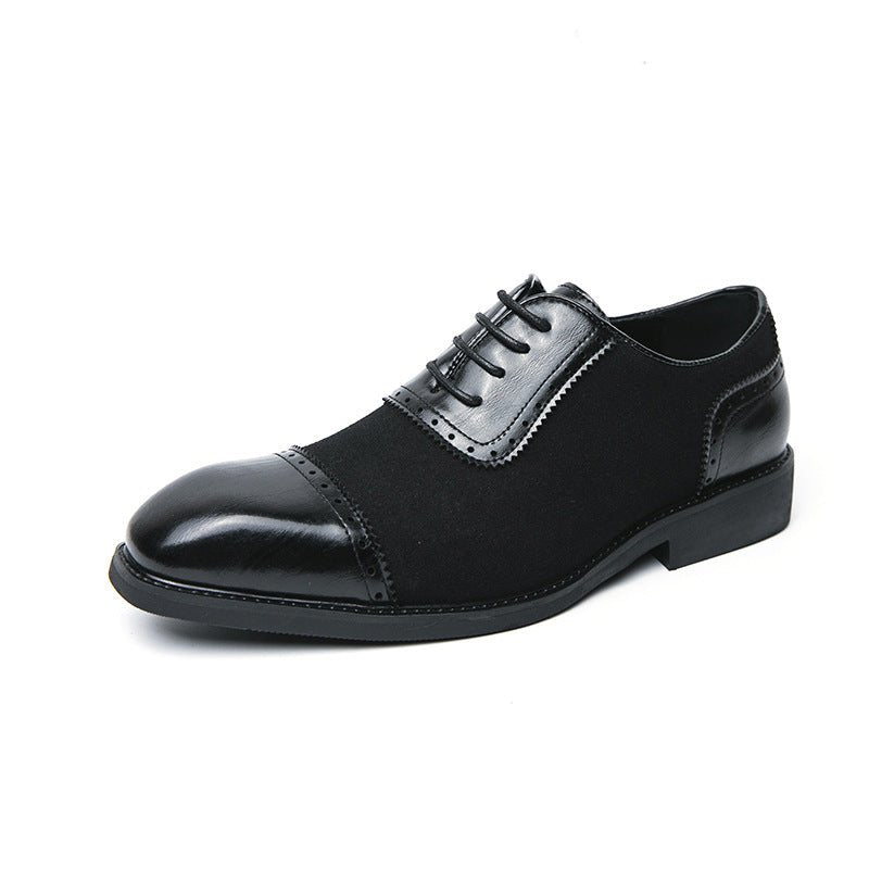 Chaussures homme à semelle épaisse, bout rond surélevé, lacets, cuir businessPro - IVOIRART.COM