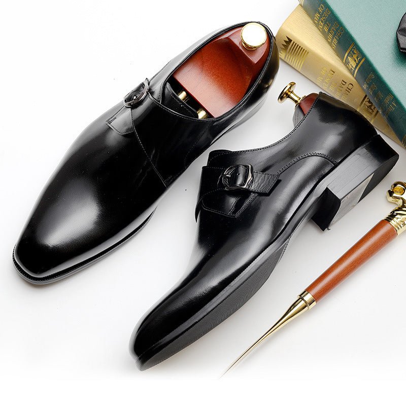 Chaussures homme British Business Casual en cuir respirant, bout pointu, noir... - IVOIRART.COM