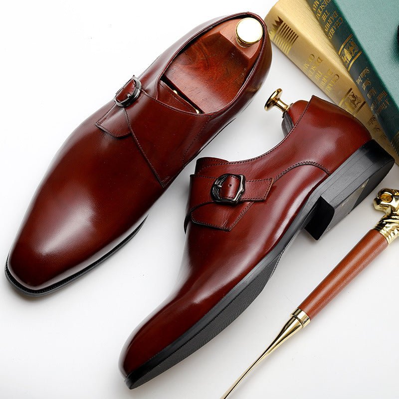 Chaussures homme British Business Casual en cuir respirant, bout pointu, noir... - IVOIRART.COM