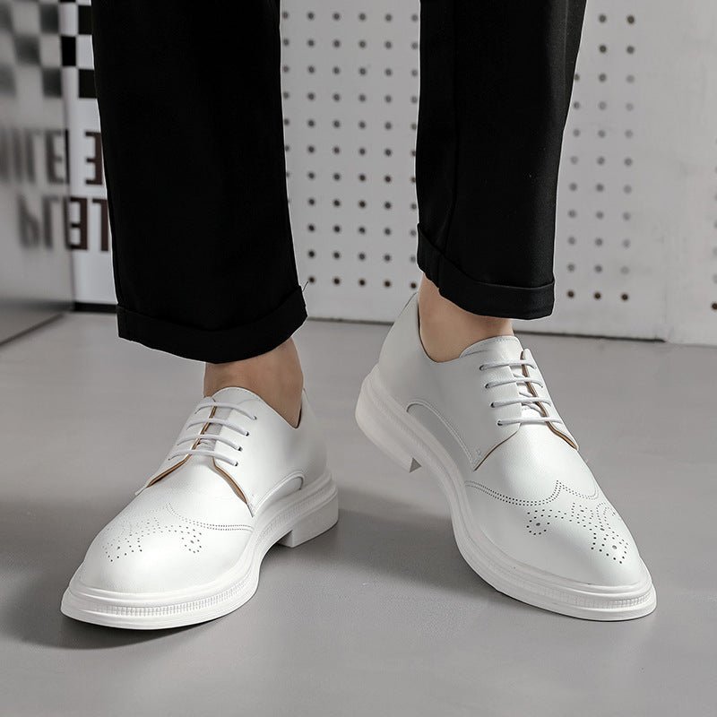 Chaussures Homme British Formelles Business Cuir Pointues Blances élégantes chic - IVOIRART.COM