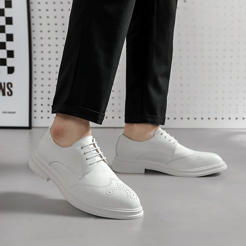 Chaussures Homme British Formelles Business Cuir Pointues Blances élégantes chic - IVOIRART.COM