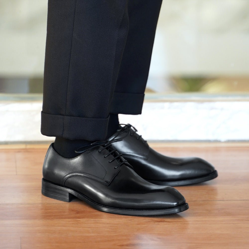 Chaussures homme cuir effet vieilli bout carré motif grain de bois Business chic - IVOIRART.COM