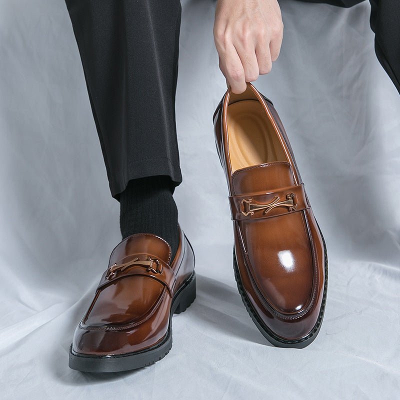 Chaussures homme cuir souple nouvelle génération finition brillante, style casual - IVOIRART.COM