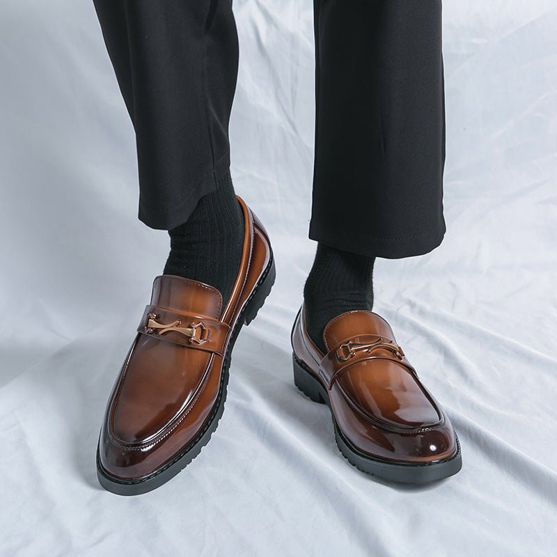 Chaussures homme cuir souple nouvelle génération finition brillante, style casual - IVOIRART.COM