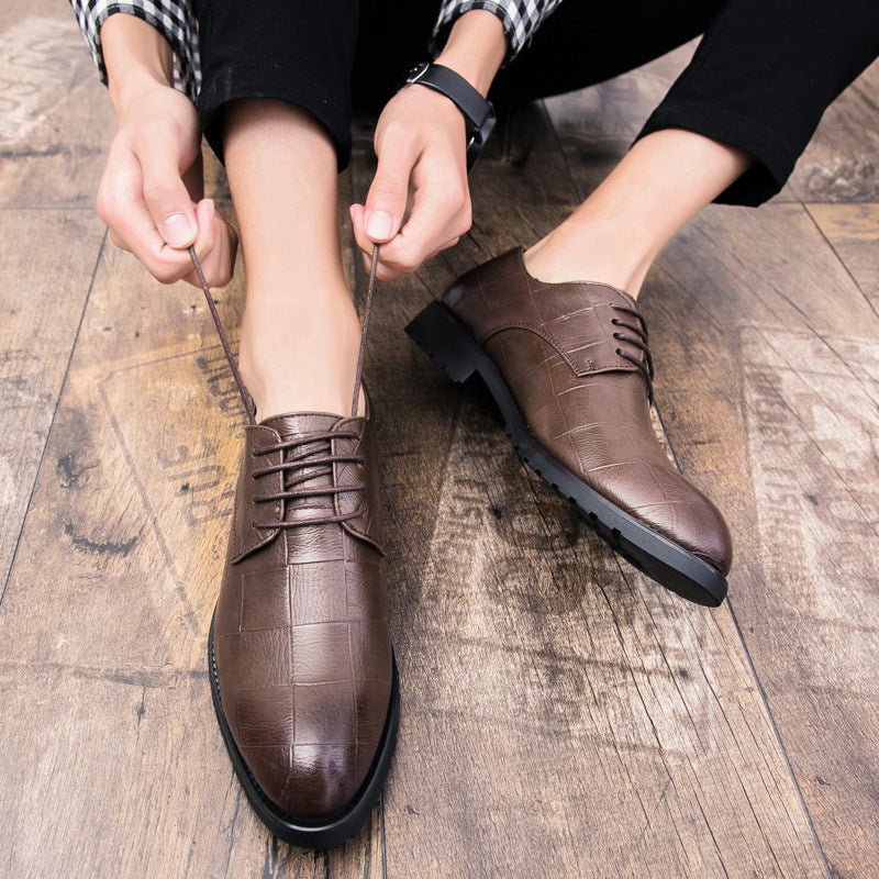 Chaussures homme cuir style coréen lacets - Élégantes business et décontractées! - IVOIRART.COM