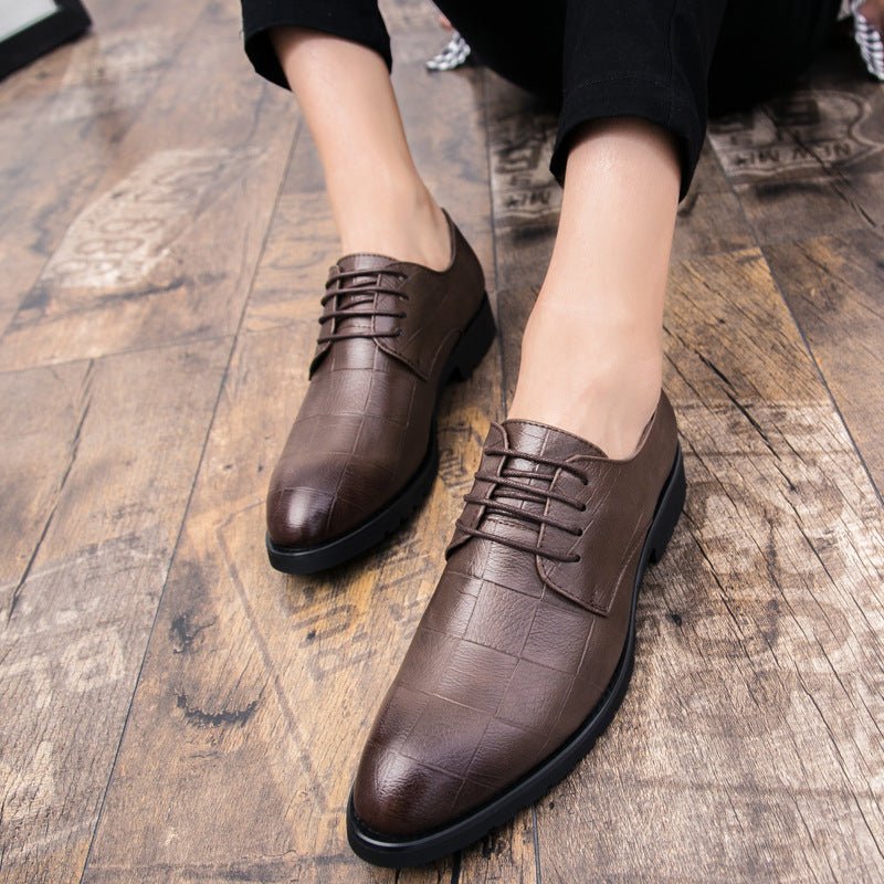 Chaussures homme cuir style coréen lacets - Élégantes business et décontractées! - IVOIRART.COM
