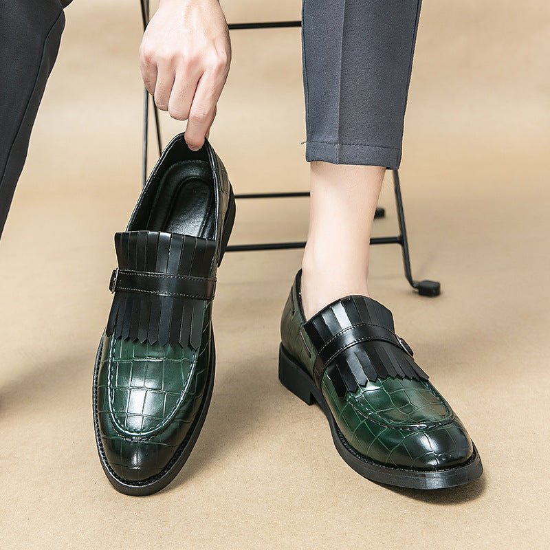 Chaussures homme décontractées style britannique en cuir synthétique à pampilles - IVOIRART.COM
