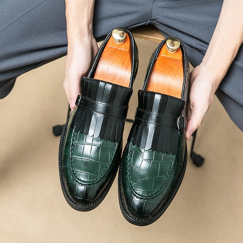 Chaussures homme décontractées style britannique en cuir synthétique à pampilles - IVOIRART.COM
