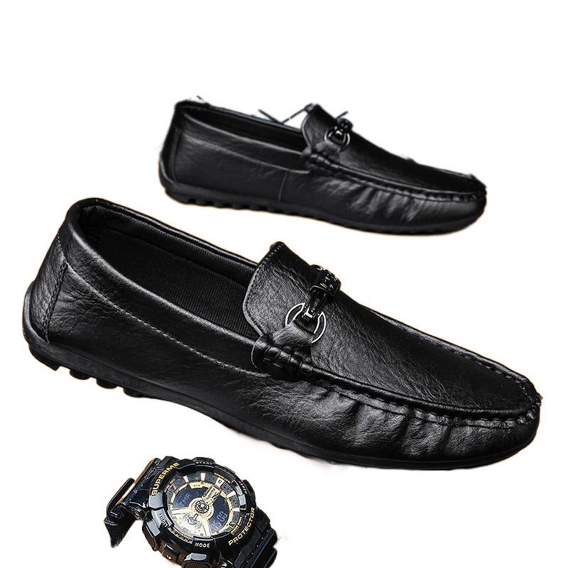 Chaussures homme élégantes décontractées à enfiler en cuir PU semelle caoutchouc - IVOIRART.COM
