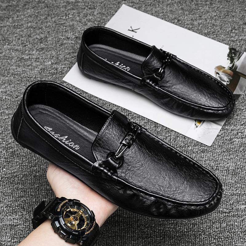 Chaussures homme élégantes décontractées à enfiler en cuir PU semelle caoutchouc - IVOIRART.COM