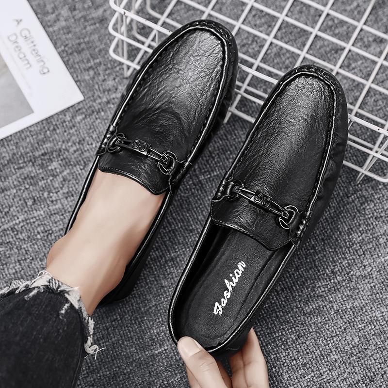 Chaussures homme élégantes décontractées à enfiler en cuir PU semelle caoutchouc - IVOIRART.COM