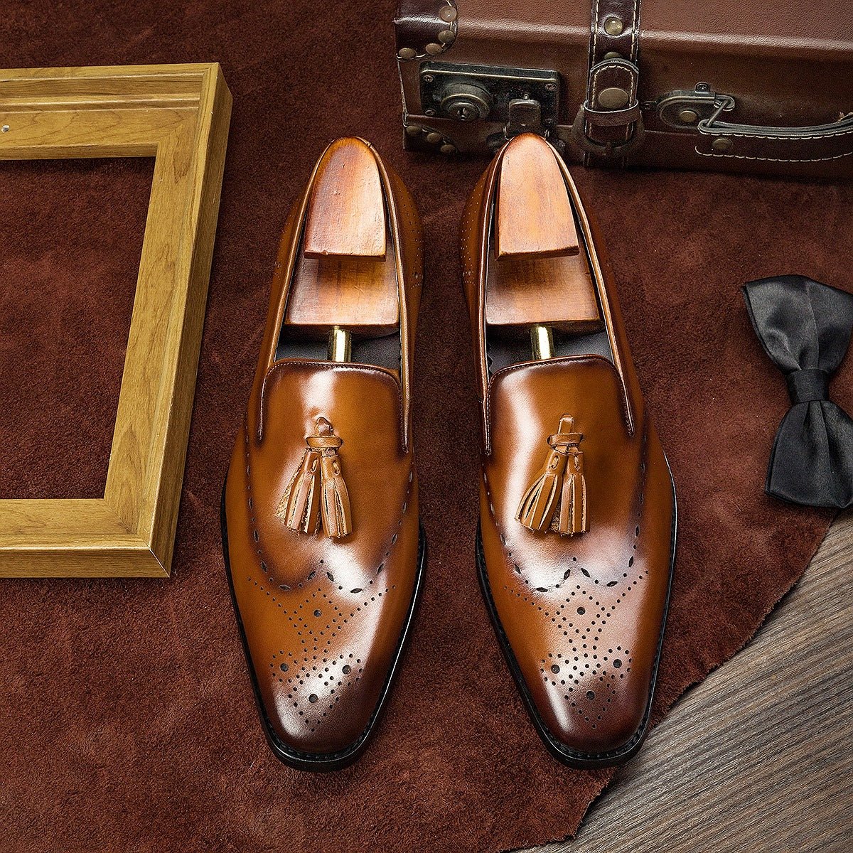 Chaussures homme en cuir de vachette à franges style business britannique 37-44. - IVOIRART.COM