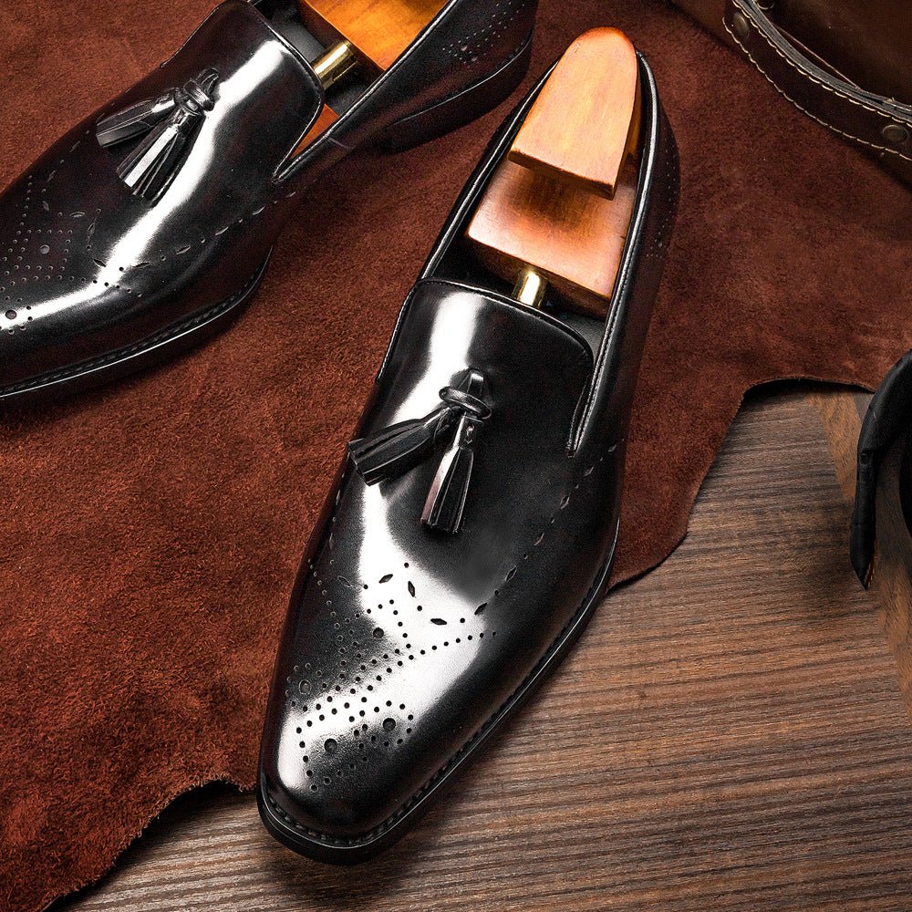 Chaussures homme en cuir de vachette à franges style business britannique 37-44. - IVOIRART.COM