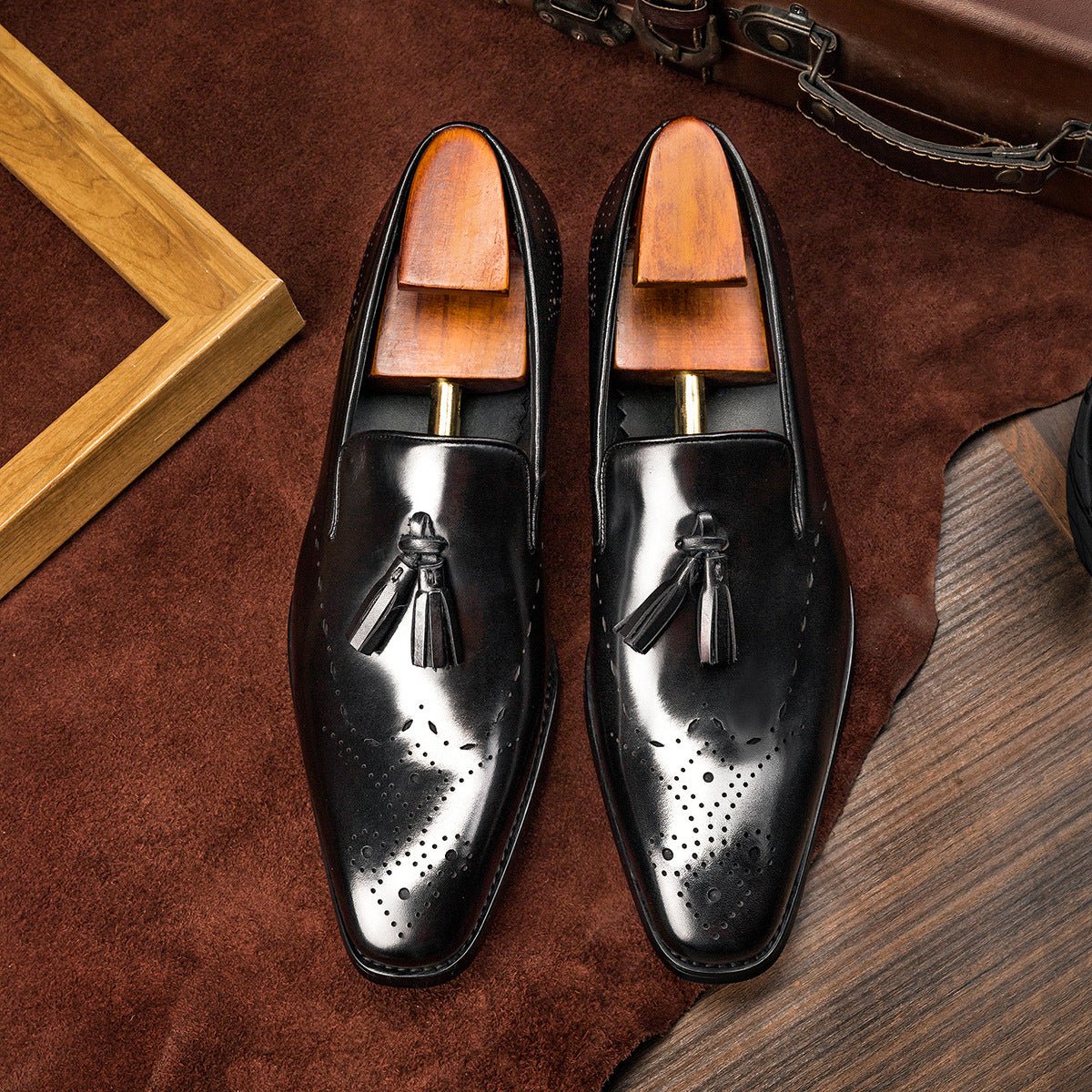 Chaussures homme en cuir de vachette à franges style business britannique 37-44. - IVOIRART.COM
