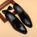 Chaussures homme en cuir tressé pleine fleur- style business, semelle caoutchouc - IVOIRART.COM