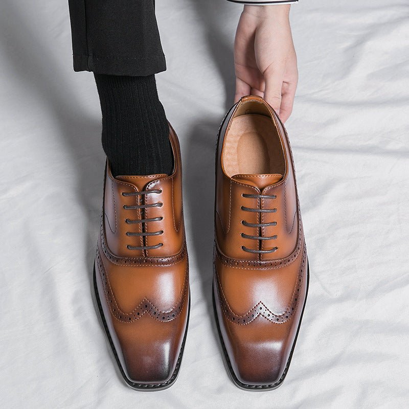 Chaussures homme été élégantes en cuir PU - Style business casual britannique -UK - IVOIRART.COM