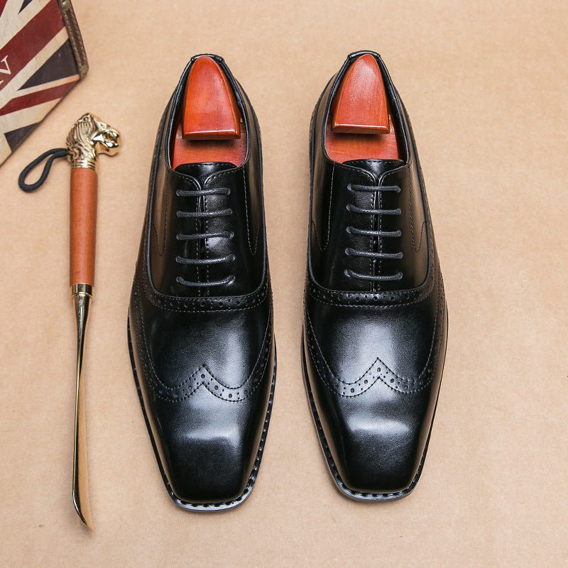 Chaussures homme été élégantes en cuir PU - Style business casual britannique -UK - IVOIRART.COM
