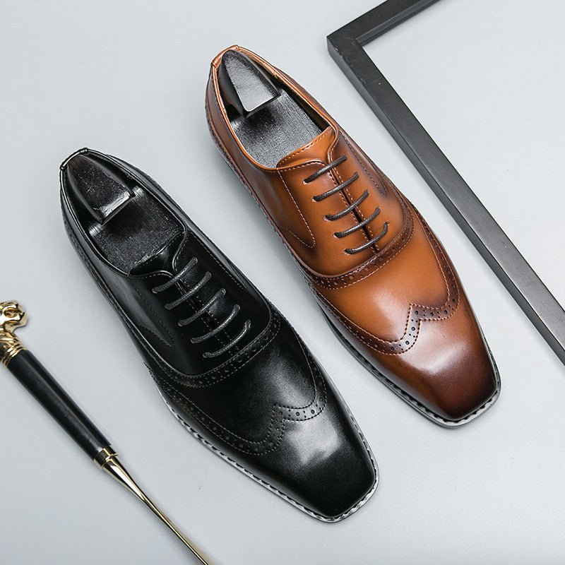 Chaussures homme été élégantes en cuir PU - Style business casual britannique -UK - IVOIRART.COM