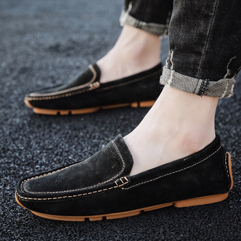 Chaussures homme été en cuir véritable respirant, semelle cousue en caoutchouc - IVOIRART.COM