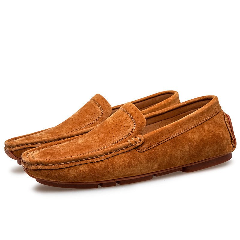 Chaussures homme été en cuir véritable respirant, semelle cousue en caoutchouc - IVOIRART.COM