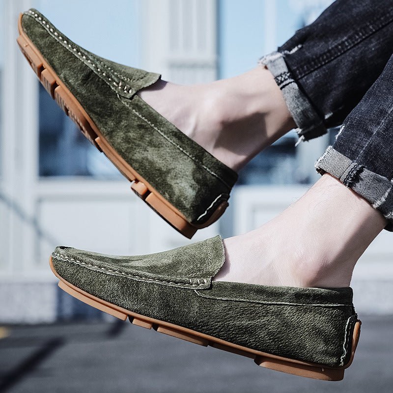 Chaussures homme été en cuir véritable respirant, semelle cousue en caoutchouc - IVOIRART.COM