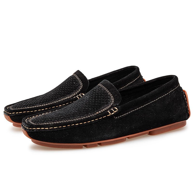 Chaussures homme été en cuir véritable respirant, semelle cousue en caoutchouc - IVOIRART.COM