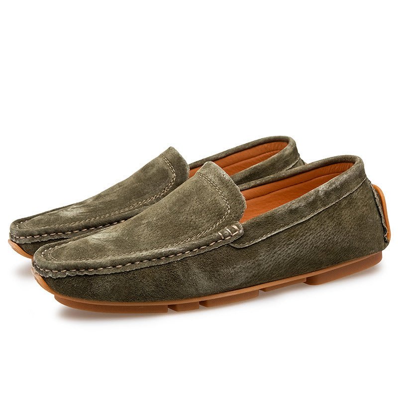 Chaussures homme été en cuir véritable respirant, semelle cousue en caoutchouc - IVOIRART.COM