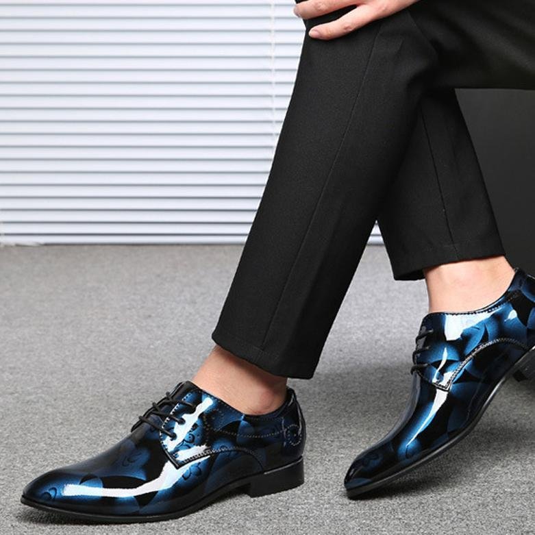 Chaussures homme grandes tailles - Cuir brillant business casual, confort durable. - IVOIRART.COM