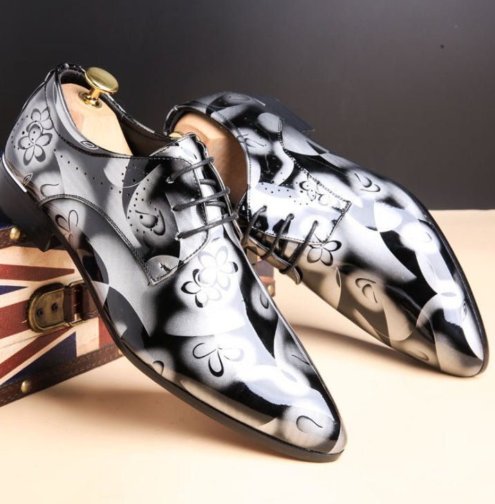 Chaussures homme grandes tailles - Cuir brillant business casual, confort durable. - IVOIRART.COM