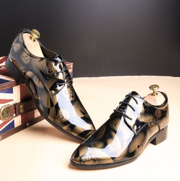 Chaussures homme grandes tailles - Cuir brillant business casual, confort durable. - IVOIRART.COM