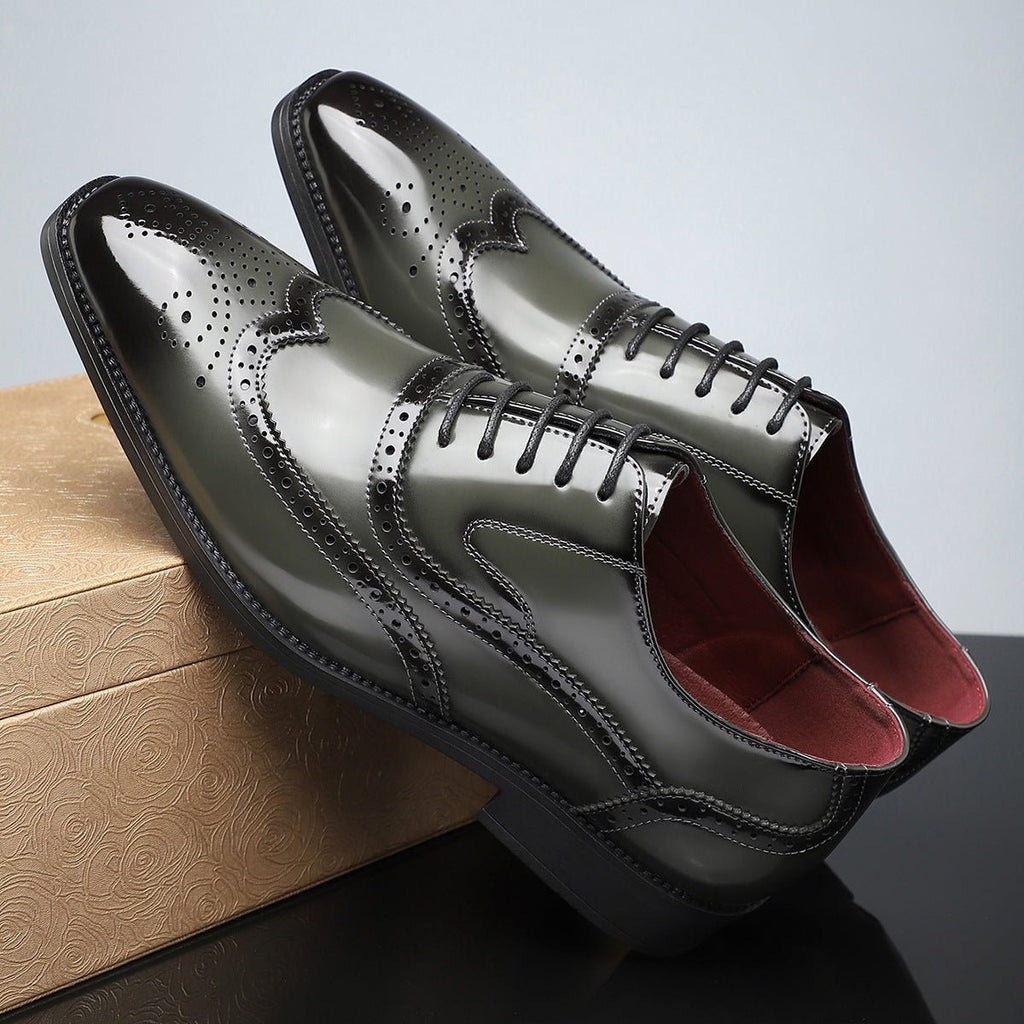 Chaussures homme style britannique business formelles à bout pointu et lacées . - IVOIRART.COM