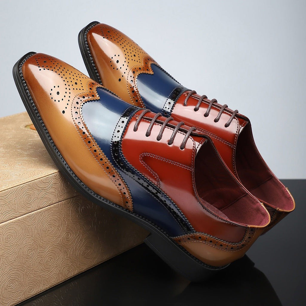 Chaussures homme style britannique business formelles à bout pointu et lacées . - IVOIRART.COM