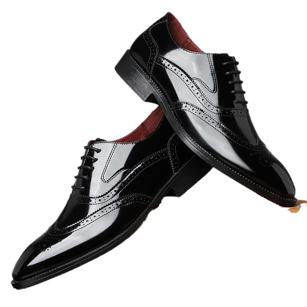 Chaussures homme style britannique business formelles à bout pointu et lacées . - IVOIRART.COM