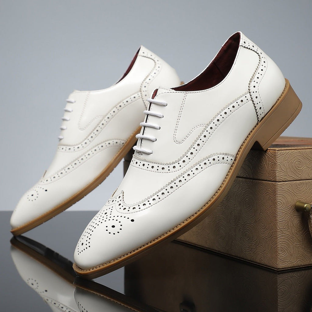 Chaussures homme style britannique business formelles à bout pointu et lacées . - IVOIRART.COM