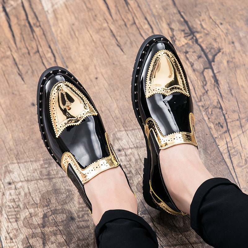 Chaussures homme style british cuir pointu brillantes décontractées petites chic! - IVOIRART.COM