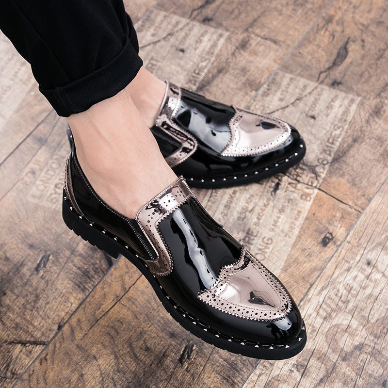 Chaussures homme style british cuir pointu brillantes décontractées petites chic! - IVOIRART.COM